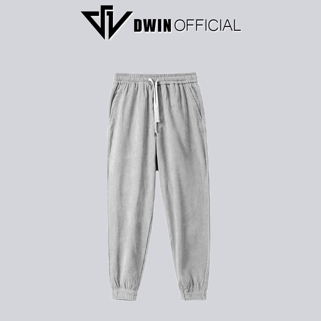 Quần jogger nam nữ Dwin bo ống basic unisex chất liệu nhung tăm cao cấp