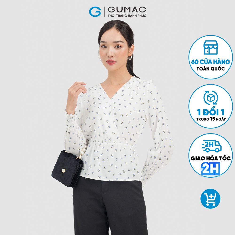 Áo sơ mi nữ peplum nhún eo AC07046 thời trang GUMAC
