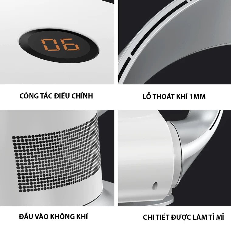 Quạt không cánh treo tường, để bàn nhập khẩu cao cấp SKJ-CR306- Nhiều tốc độ gió, dễ vệ sinh, an toàn với trẻ nhỏ