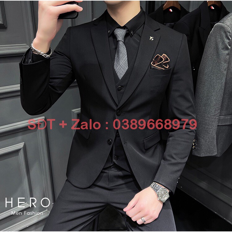 Áo Vest Nam Cao Cấp Màu Đen, Áo Blazer, Áo Suit Nam Hàn Quốc 1 khuy, 2 khuy, 6 khuy.