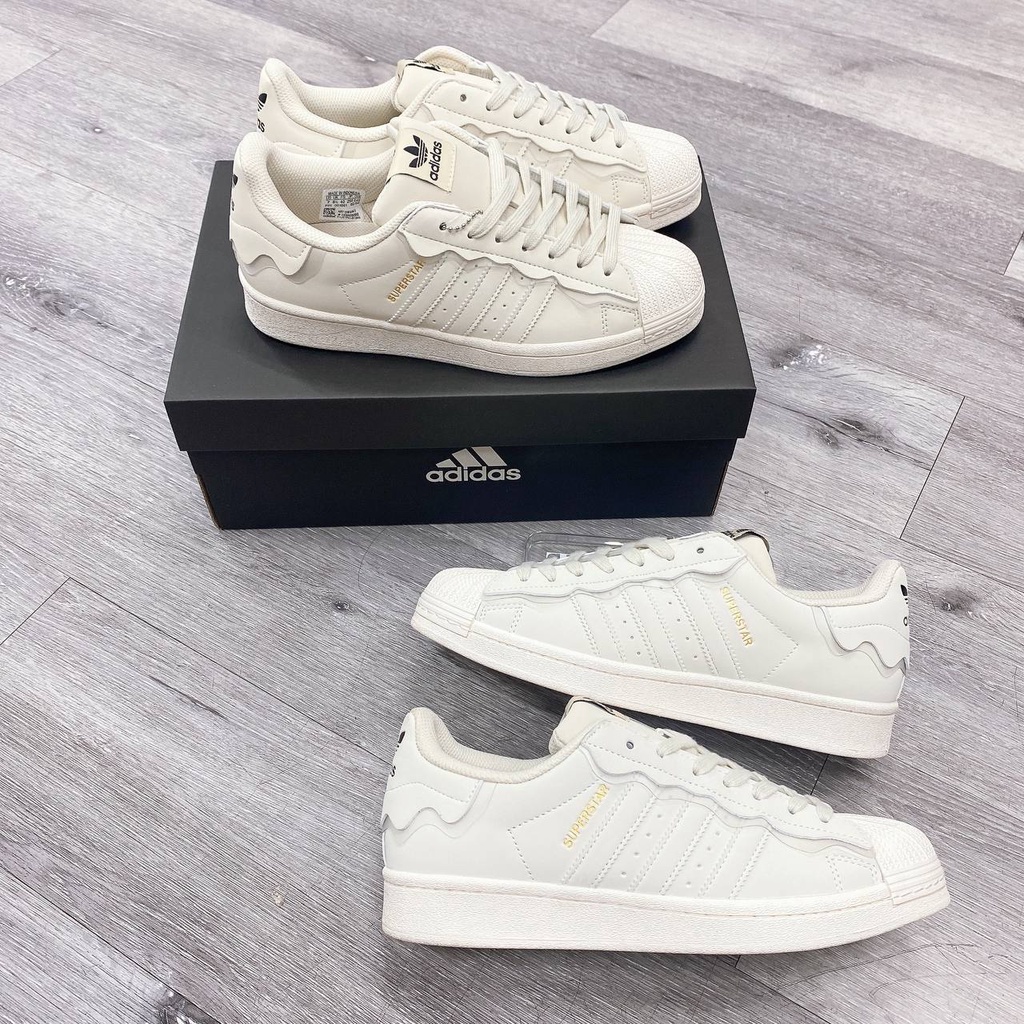 Giày Sneaker Thể Thao adidas superstar Das Sò màu kem bản S.C 2022 full box - giấy gói