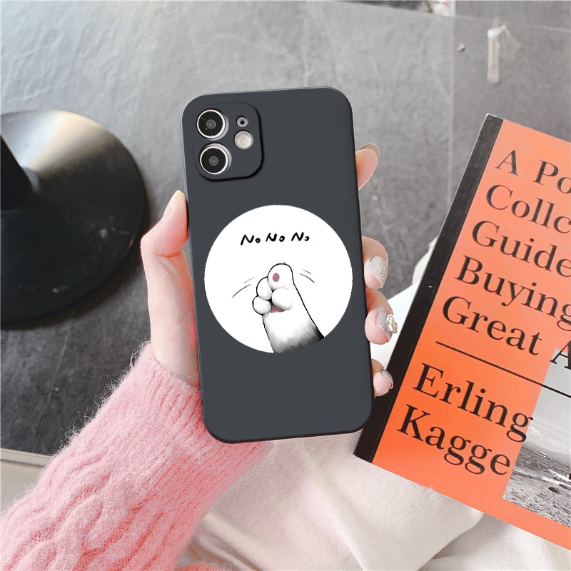 Ốp Iphone viền vuông Mèo no no no cute vô đối cho iphone 6/7/8Plus X XS xr xsmax 11/12/13/14pro promax e5186
