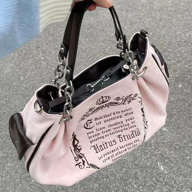 Túi đeo chéo da lộn phong cách retro