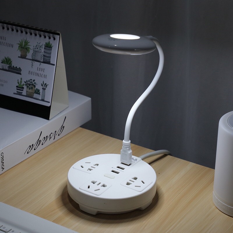 Ổ cắm thông mình kèm đèn học, đèn ngủ để bàn có sạc USB đa năng Ráp công suất 2.5W DC 5V tiện lợi tiết kiệm điện năng