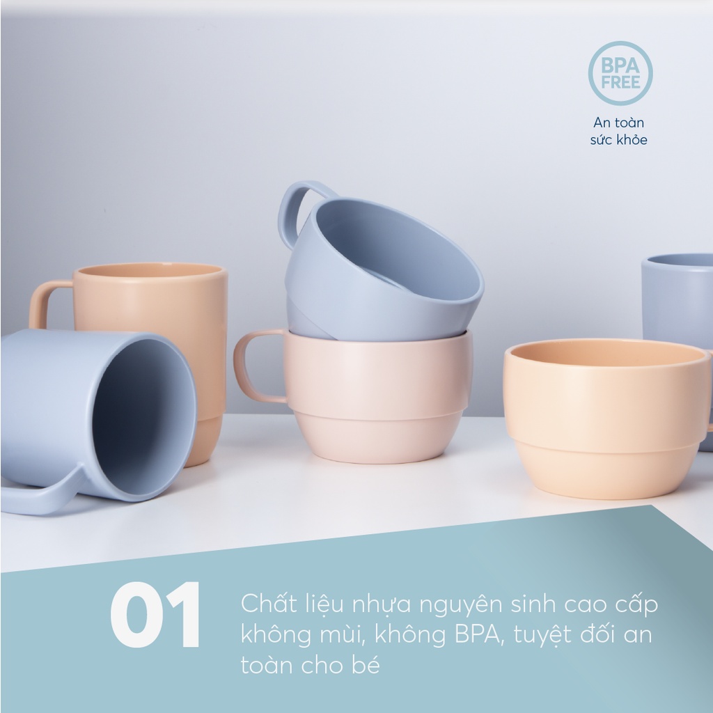 (SET 02 cái) Cốc uống nước cho Bé Amori Inochi Nhật Bản ly nhựa trẻ em an toàn nhựa nguyên sinh - giadunggiare.vn