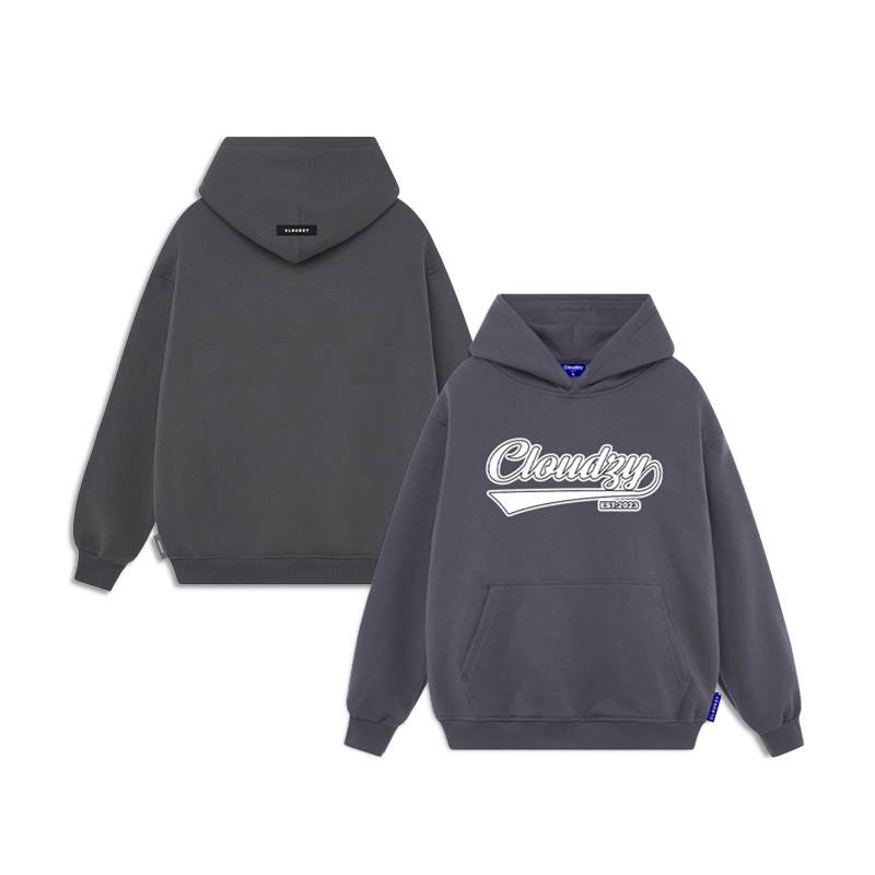 Áo hoodie nam nữ local brand unisex cặp đôi nỉ ngoại cotton form rộng có mũ xám đen dày oversize CLOUDZY BASEBALL