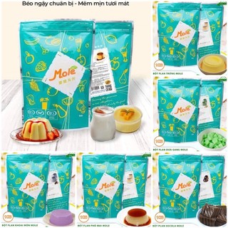 Bột Pudding Flan Mole các vị 50g (Tách từ túi nguyên 1kg)