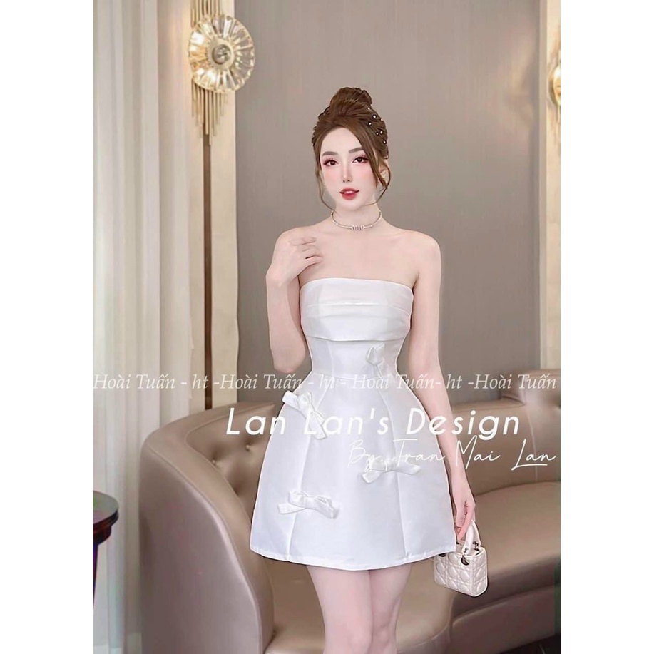 Đầm dự tiệc nữ cúp ngực dáng xòe đính nớ kèm áo khoác ngoài thời trang nữ STCLOTHING