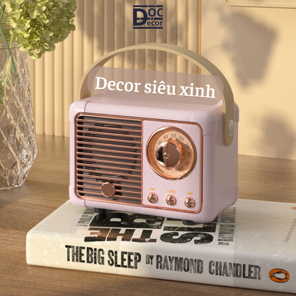 Loa Bluetooth mini HM11 Vintage Retro âm thanh 3D, Decor phòng ngủ, Quà tặng