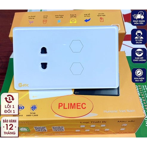 Công tắc cảm ứng thông minh kèm ổ cắm điều khiển từ xa HUNONIC Việt Nam - Bảo hành chính hãng, lỗi 1 đổi 1