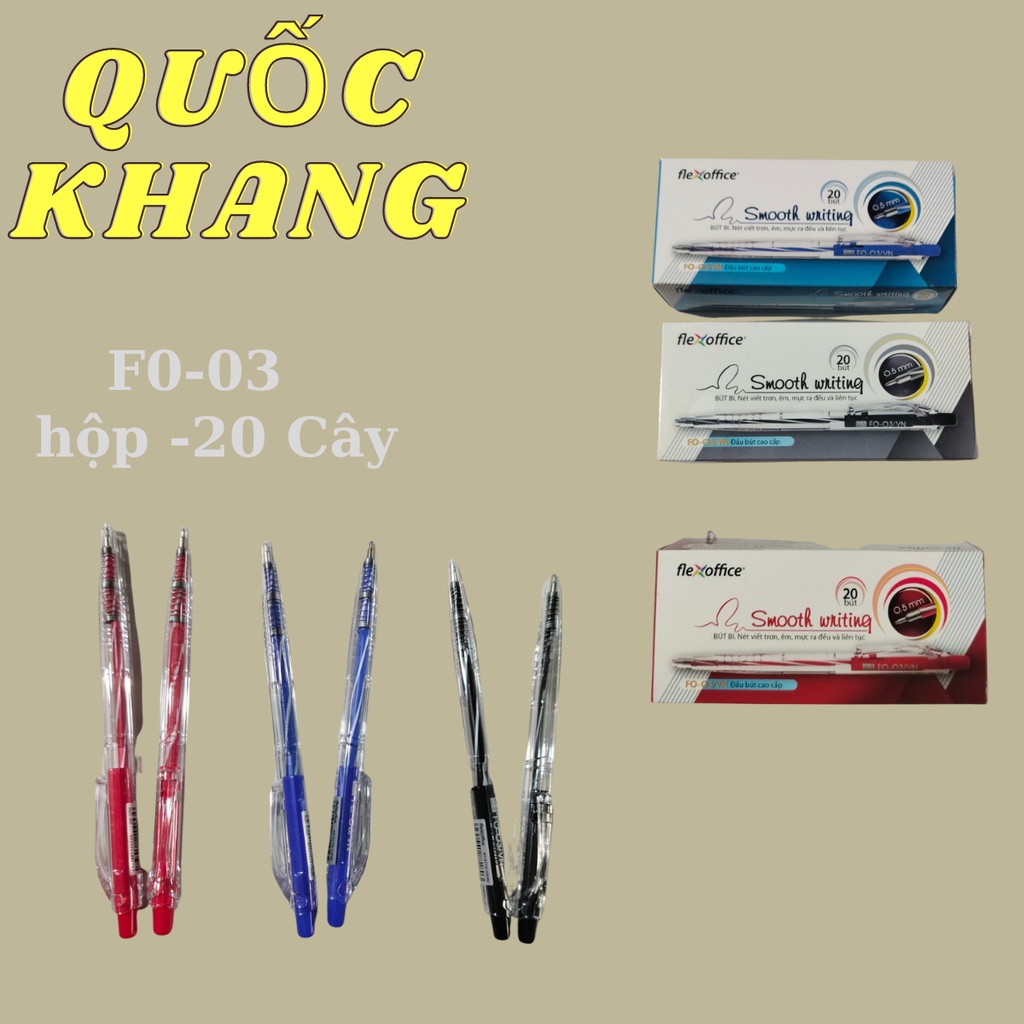 Viết bi bấm TL, FO-03/VN Mực Đều Nét Nhỏ(hộp 20 cây)
