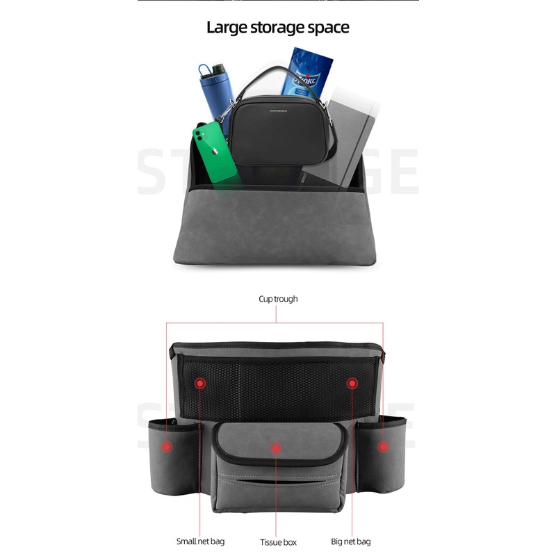 Túi treo giữa 2 hàng ghế xe ô tô