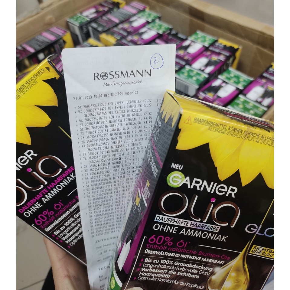 Thuốc nhuộm tóc bền màu garnier nutrisse creme,garnier Olia hàng chính hãng Đức