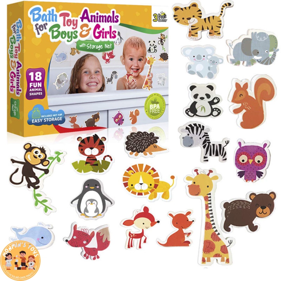 Đồ chơi phòng tắm, chất liệu an toàn cho bé, bám dính được lên tường, nhiều hình ngộ nghĩnh đáng yêu