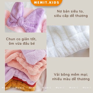 Khăn quấn tóc, mũ ủ tóc cho bé gái,khăn siêu thấm khô tóc