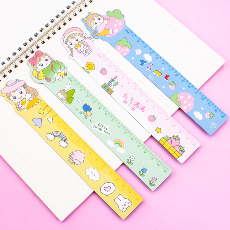 Thước Kẻ Cute Đa Năng Parabol Đo Hình Học Dẻo Timo VPK37