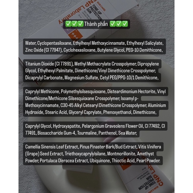 Kem chống nắng CNP TONE UP PROTECTION SUN SPF 42 PA +++