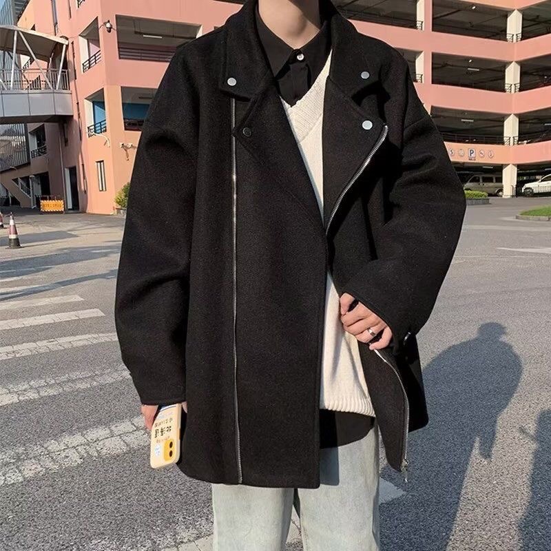 Áo Khoác Dạ Cổ V Đính Cúc Unisex