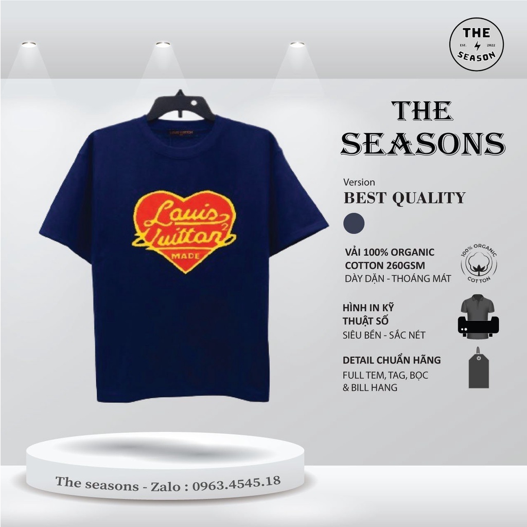 Áo Thun LV Heart ,LV con tim Đỏ Vải Cotton 100% Chuẩn cẩn thận Hãng