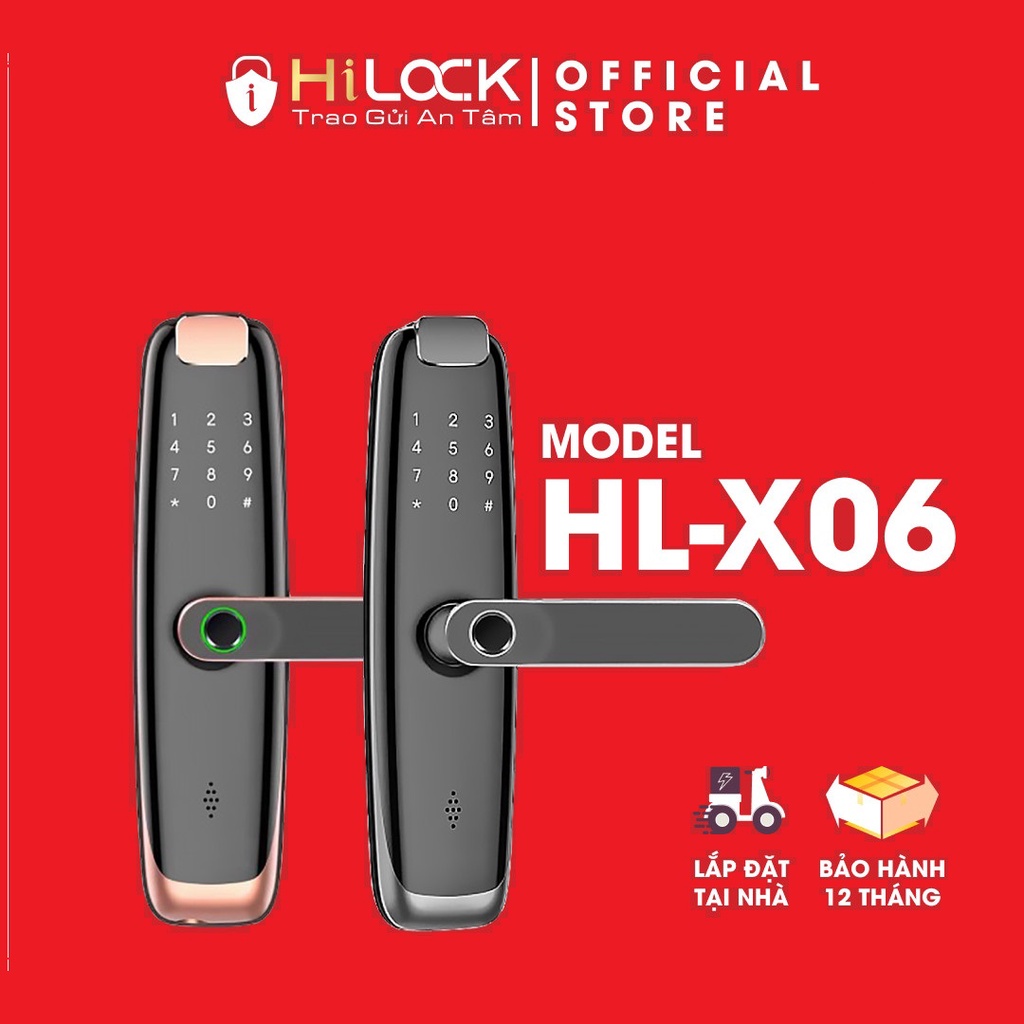Khóa cửa vân tay thông minh HL X6 mở khóa vân tay, thẻ từ, chìa cơ, mật khẩu, cảm ứng. app wifi điện thoại