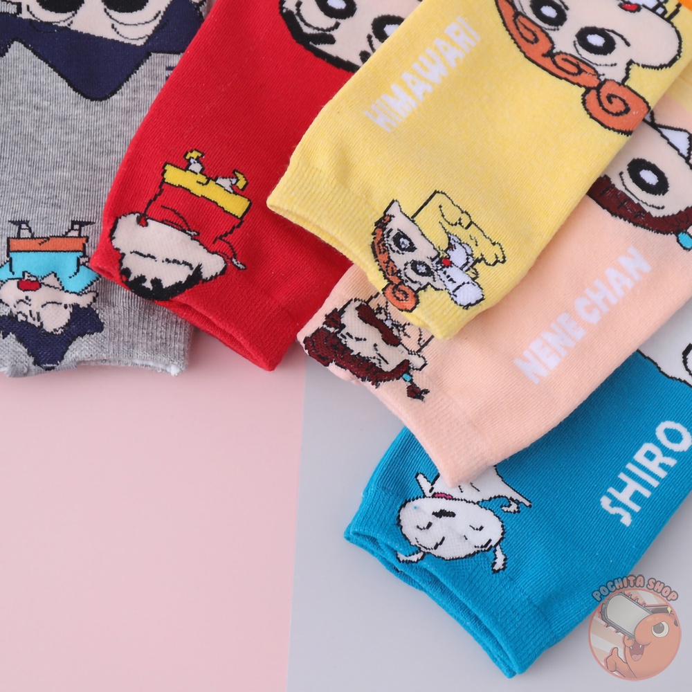 Tất Cổ Ngắn In Hình Shin Cậu Bé Bút Chì Cute Đáng Yêu, Vớ Cotton Unisex Thoáng Khí Mùa Hè Cho Nam Nữ Pochita Shop