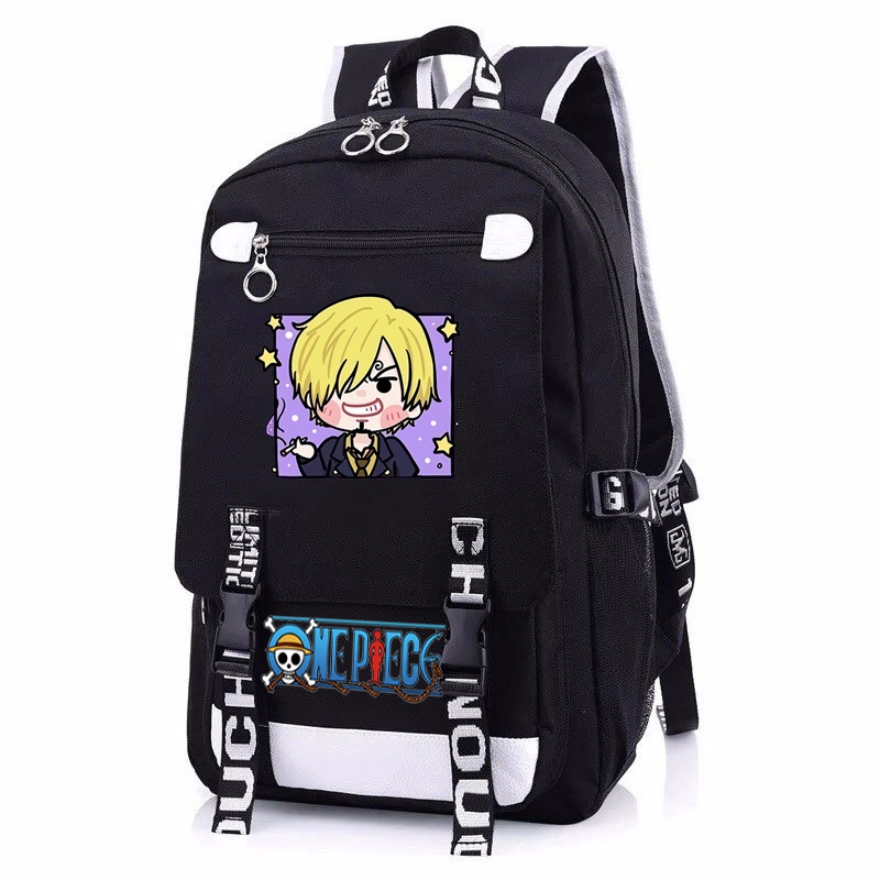 Balo nam nữ in hình ONE PIECE Đảo Hải Tặc ver Vuông anime cặp sách đi học tiện lợi thời trang