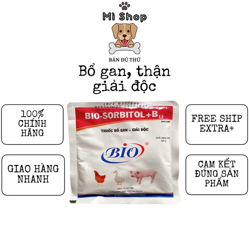 BIO SORBITOL B12 giải độc, mát gan gà, heo, trâu, bò