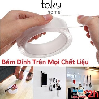 Cuộn Băng Dính, Băng Keo 2 Mặt Trong Suốt, Sử dụng Dính Đồ Vật Lên Tường, Tiện Lợi, Có Thể Tái Sử Dụng. TakyHome 6005