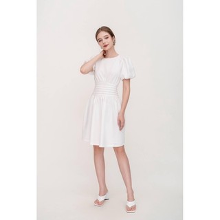 Đầm bigsize cổ tròn tay phồng lịch sự kín đáo ( Thời trang Vicky G - Anitagreen ) HN0323