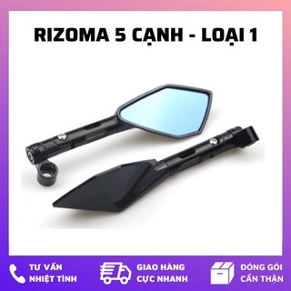 Gương chiếu hậu xe máy rizoma 5 cạnh nhôm đúc cnc nguyên khối - kính chiếu hậu rizoma loại 1