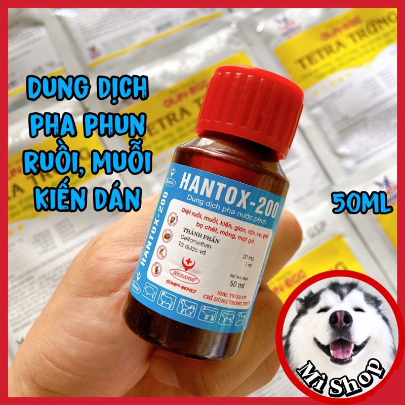 Lọ Nước Pha Diệt Cồn Trùng Ve Chó Rận Mèo Dành Cho Chó Mèo Hantox 200 - Chai Phun Hết Rận Mèo Dành Cho Thú Cưng