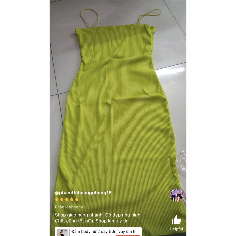 Đầm body nữ 2 dây trơn, váy ôm hai dây nhiều màu chất len tăm- ringu shop