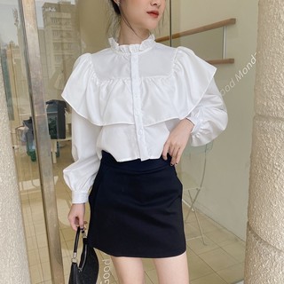 Sơ mi cổ tàu phối bèo 878