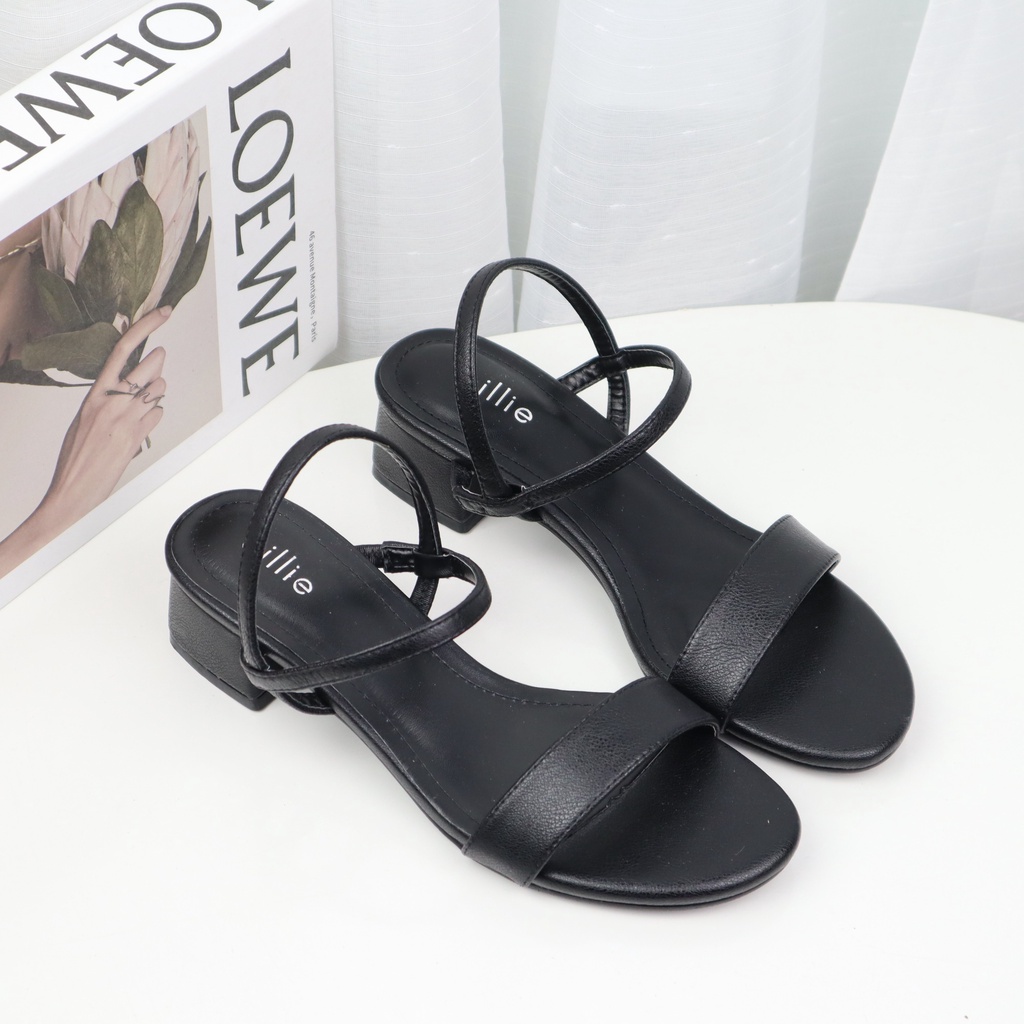 Giày Sandal Nữ Cao Gót Cillie Quai Ngang Gót Vuông Quai Ngang 1141