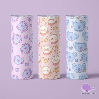 Bình giữ nhiệt bt21 - ly nước giữ nhiệt bts- bình nước giữ nhiệt 600ml - magic purple shop