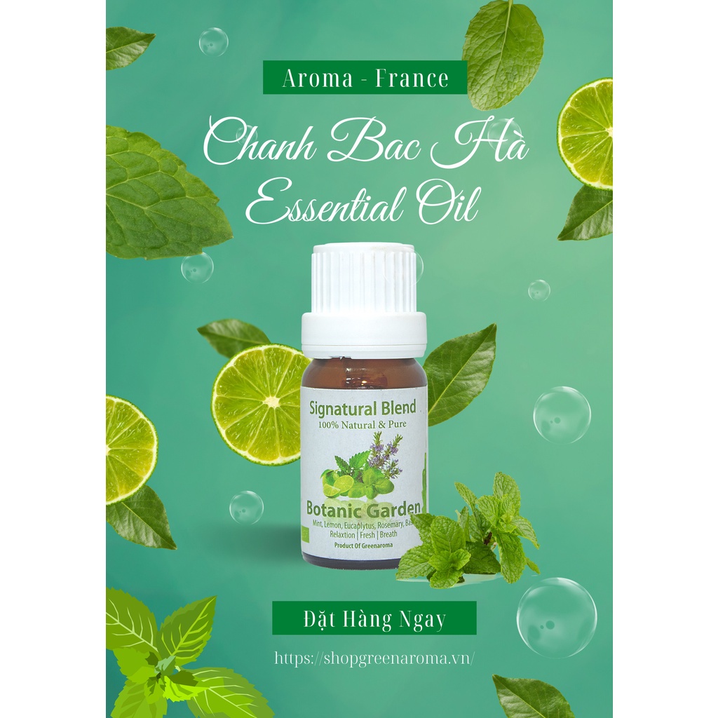 Tinh Dầu Thiên Nhiên / AROMA / Chanh & Bạc Hà - Botanic Garden Essential Oil 10ml