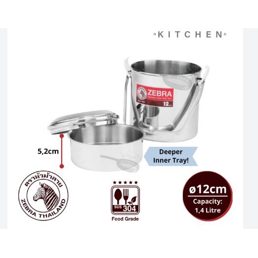 Camen inox 304 Zebra có ngăn sâu lòng 14cm: 151625 - 12cm: 151624