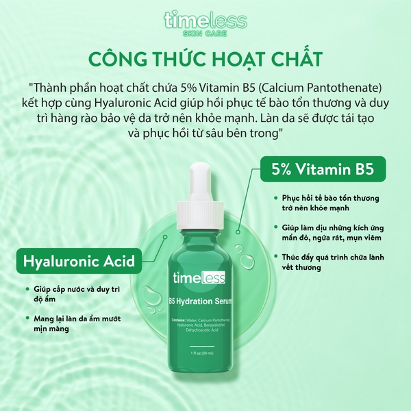 Tinh Chất Timeless Vitamin B5 + Hyaluronic Acid (30ml)