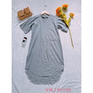 Đầm Sơ Mi Dáng Suông, FREESIZE, BIGSIZE, 2hand