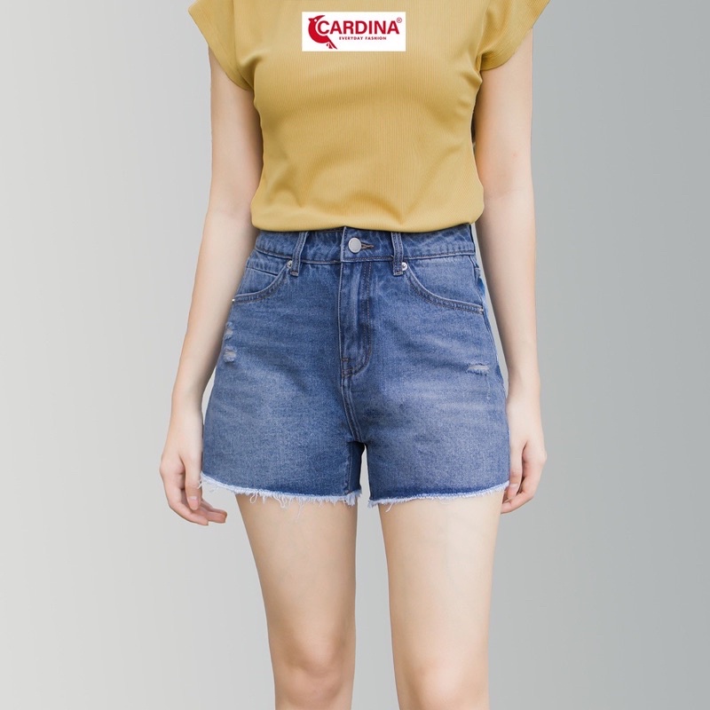 Quần Jean Nữ 𝐂𝐀𝐑𝐃𝐈𝐍𝐀 Cao Cấp Short Bò Dáng A Cài Khuy Có Khóa Kéo Dễ Mix Đồ 3QF02 (Không Kèm Áo)