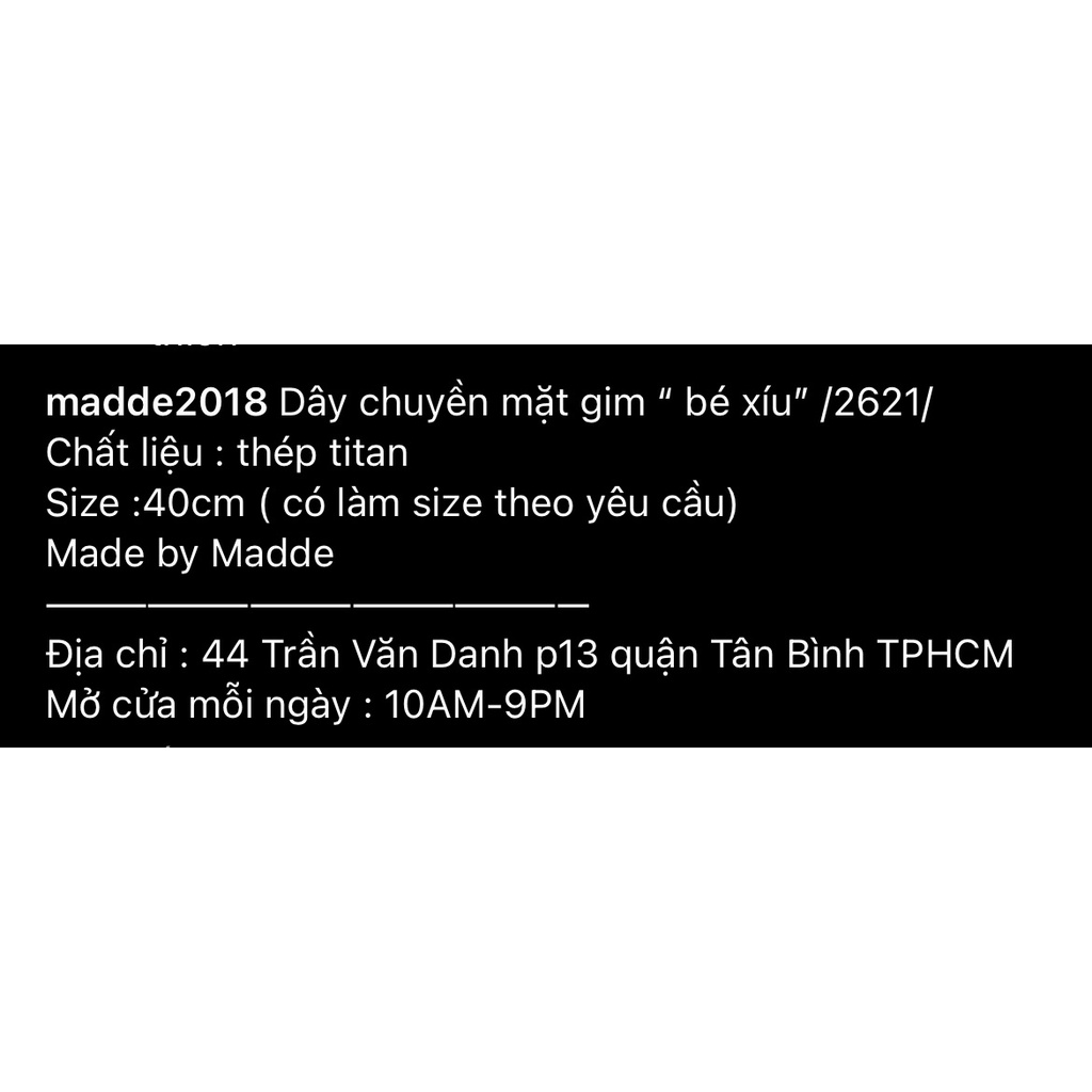 Dây chuyền mặt gim bé xíu Madde/2621