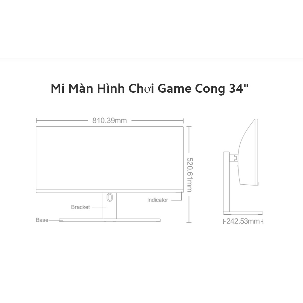 Màn hình máy tính Xiaomi 34 inch UltraWide 21:9, WQHD 3440×1440p, 144Hz-4ms Mi Curved Gaming Monitor 34 | BigBuy360 - bigbuy360.vn