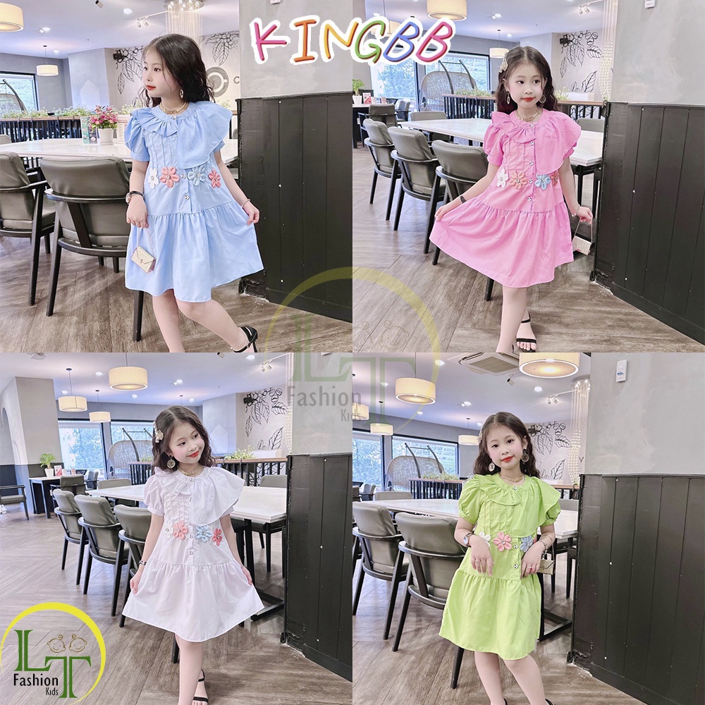 Đầm bé gái QATE vải katê mịn màng, xinh xắn đi chơi, đi biển, phù hợp với các bé 10kg -> 40kg thương hiệu KingBB
