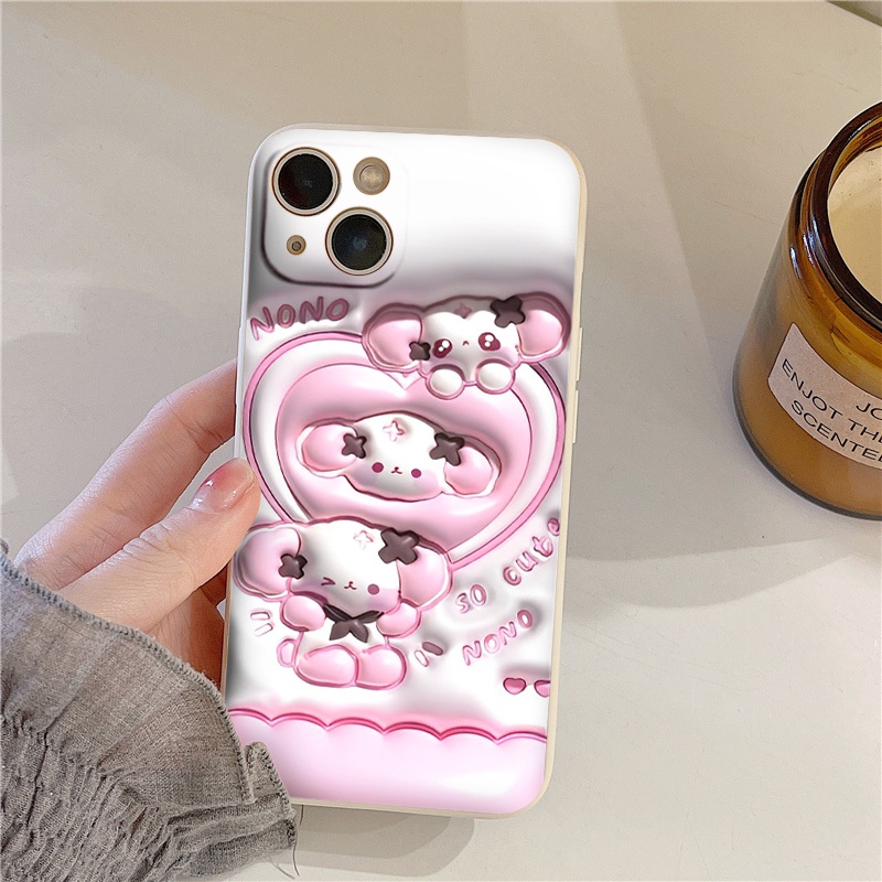 Ốp lưng iphone viền vuông chống sốc hình Nono hồng siêu cute 14131211 Pro Max SE X XR XS 8 7 6 Plus e5085