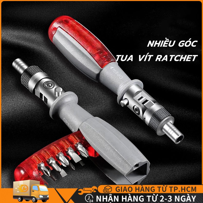 Tua vít đa năng đa góc 180 độ, bộ tô vít 10 trong 1 sửa chữa thiết bị, tuốc nơ vít điều chỉnh có nam châm cao cấp