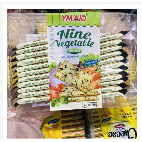 Bánh quy vị rau củ và phomai Ymaid/ Super Viviga HongKong 288g, bánh ăn kiêng, bánh cho người tiểu đường date mới