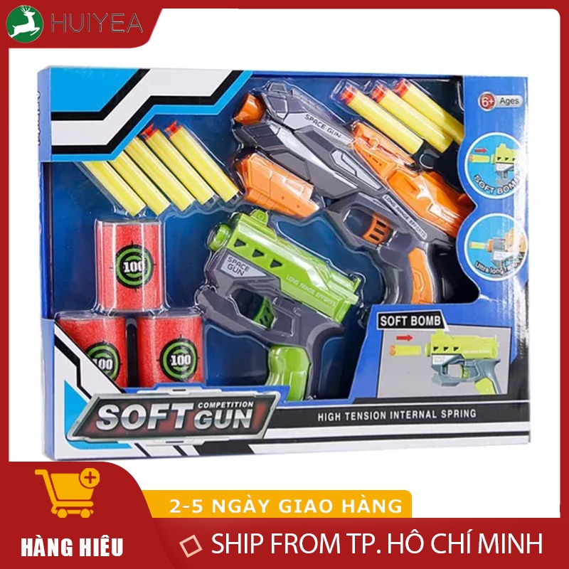 Đồ Chơi Piston Sung Bắn Đan Xốp Dùng Cơ Vận Động Ngoài Trời Kiểu Nerf