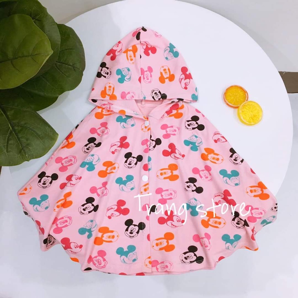 Áo choàng chống nắng che gió cho bé nhiều hoạ tiết dễ thương thun cotton mềm mát