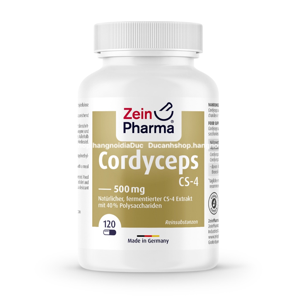 (Nội địa Đức) Đông trùng hạ thảo Zein Pharma Cordyceps 500mg CS-4 120 kapseln