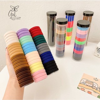 Set 20 chun buộc tóc ống trong suốt - chun cột tóc thời trang - tiện lợi - quà tặng